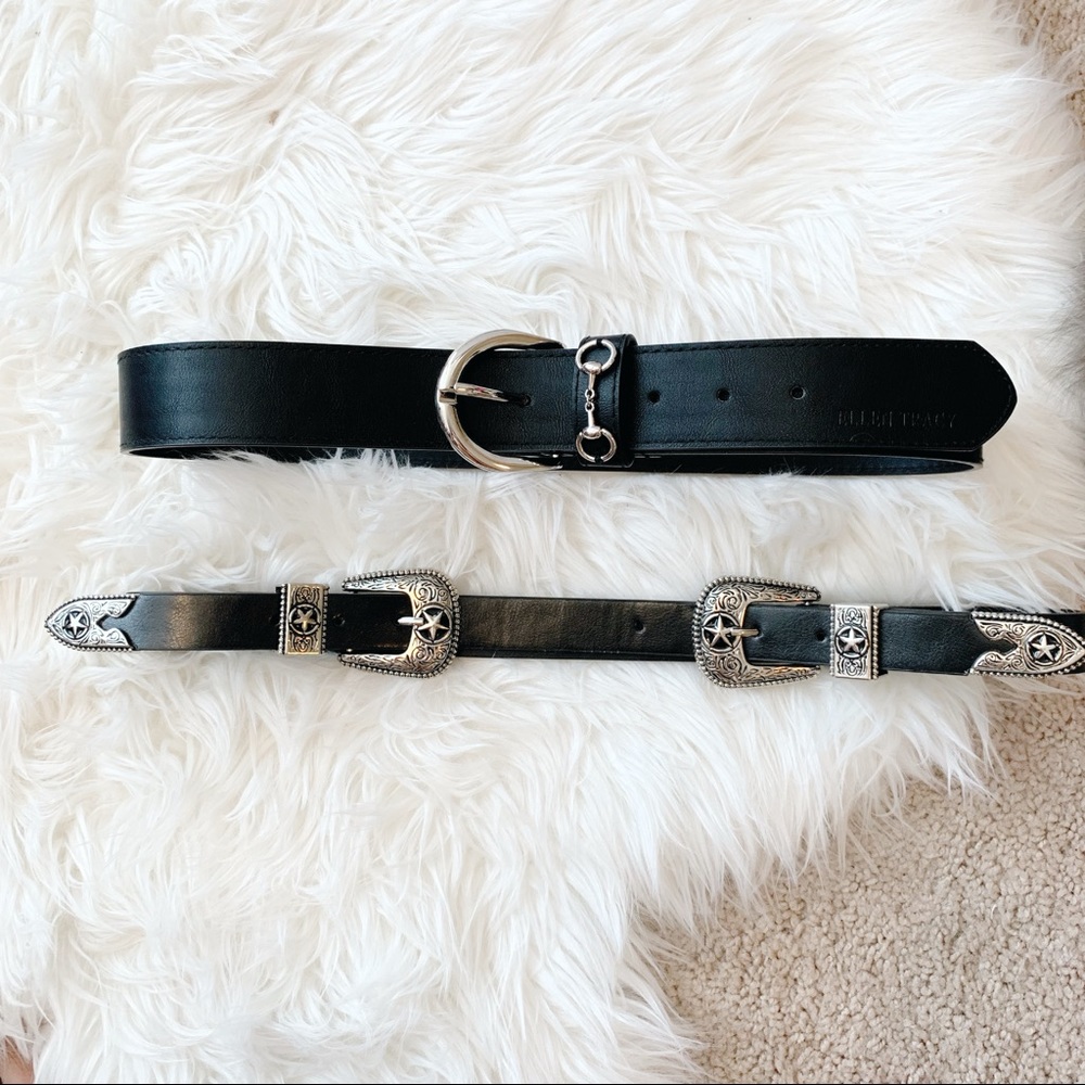NWOT Two Black Belts sz Small